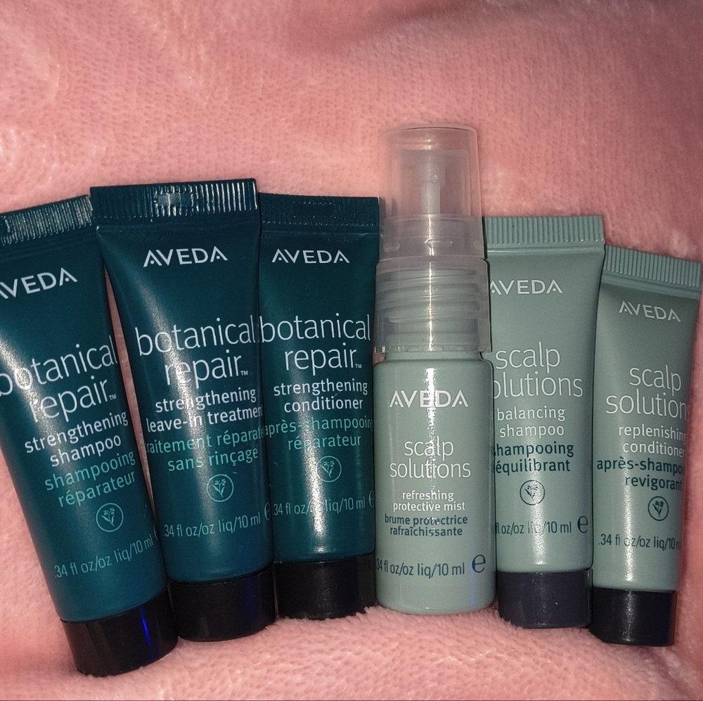 AVEDA Botanical Repair and Scalp Solutions Sample Set of 6 - Brand New